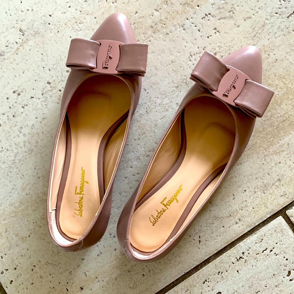 Flat women flat shoes Beige 36 size 6.5 Salvatore Ferrogamo Copy